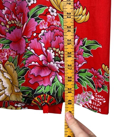NEW Tangyi Chinese Red Floral Print Reversible Kimono Top + Pants SZ S/M - Picture 14 of 16